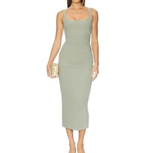 BEC + BRIDGE Midi Karina tuck dress in sage